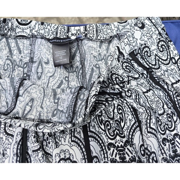 Ashley Stewart Women's Skirt Paisley Black/White NWT Sz 12 - Picture 4 of 4